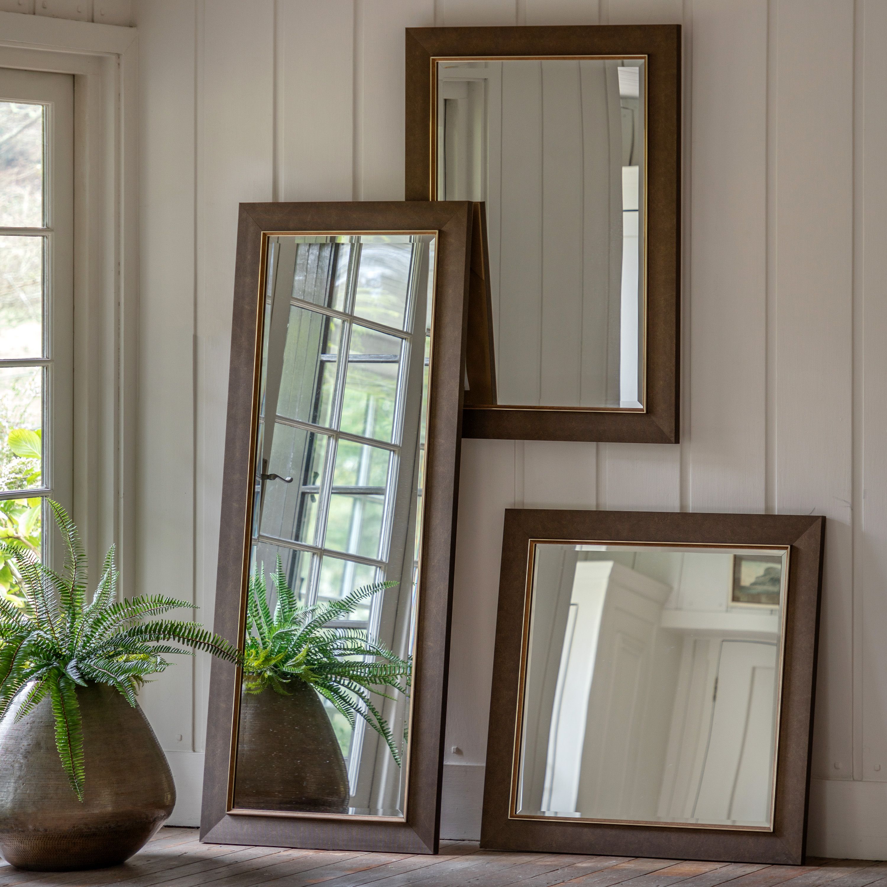 Chelsea Rustic Bronze Rectangle Wall Mirror